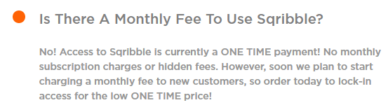 Is there a monthly fee to use Sqribble