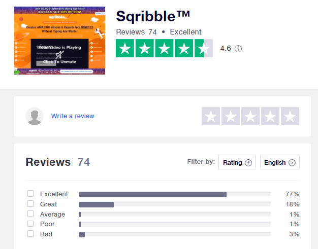 Sqribble TrustPilot User Reviews
