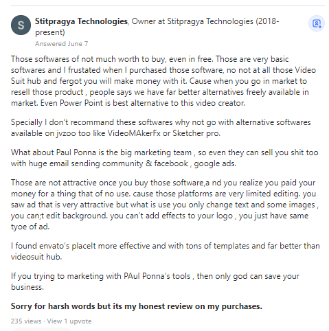 VideoCreator Negative Review - 1